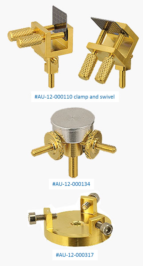 Gold series sample holders and pin stub adapters